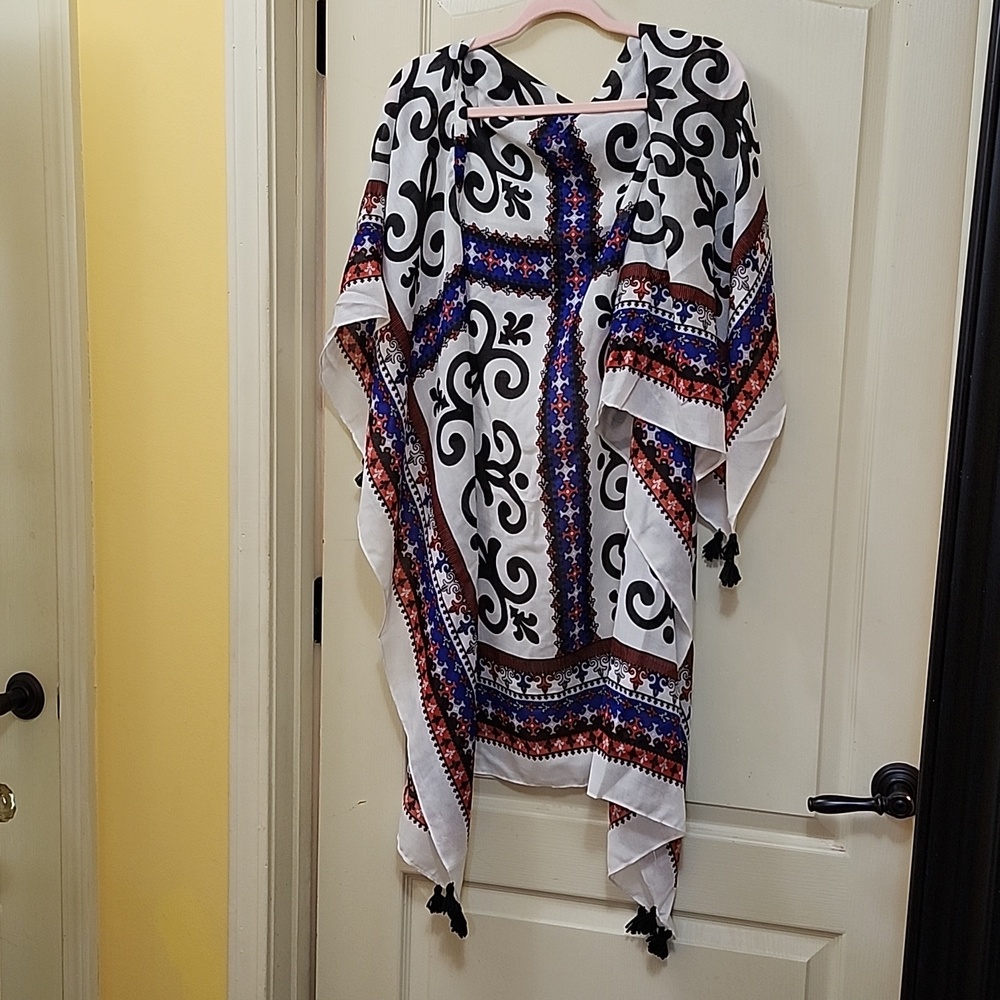 COLORFUL KIMONO or KAFTAN-STYLE VEST